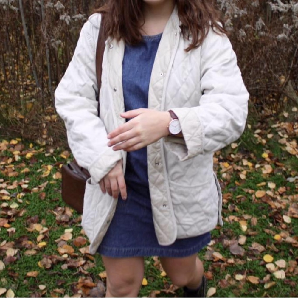 Quilted Cream Jacket Button Up